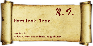Martinak Inez névjegykártya